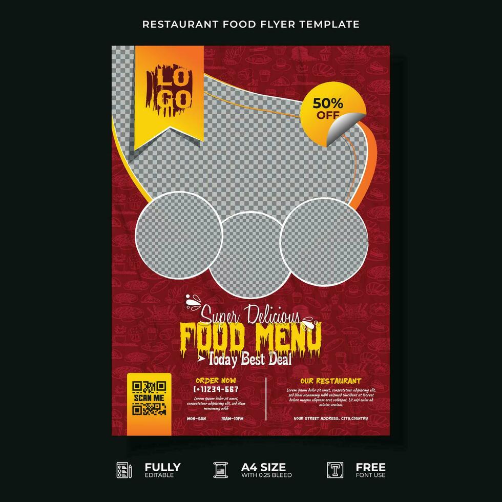 Professional Restaurant Food Flyer Template. vector