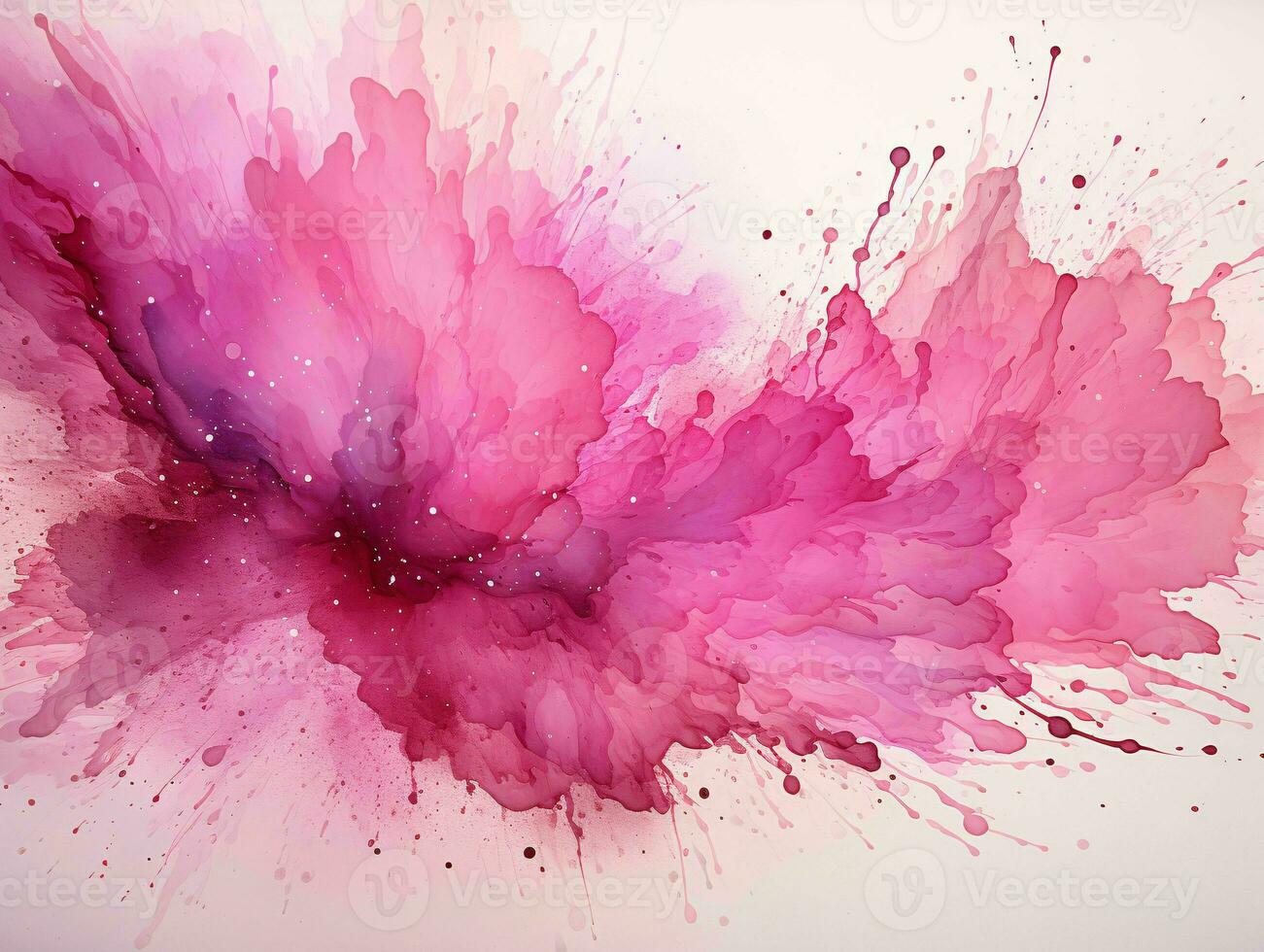 AI generated Pink Paint Splash and Texture on White Background. Paint Stain. Generative AI photo