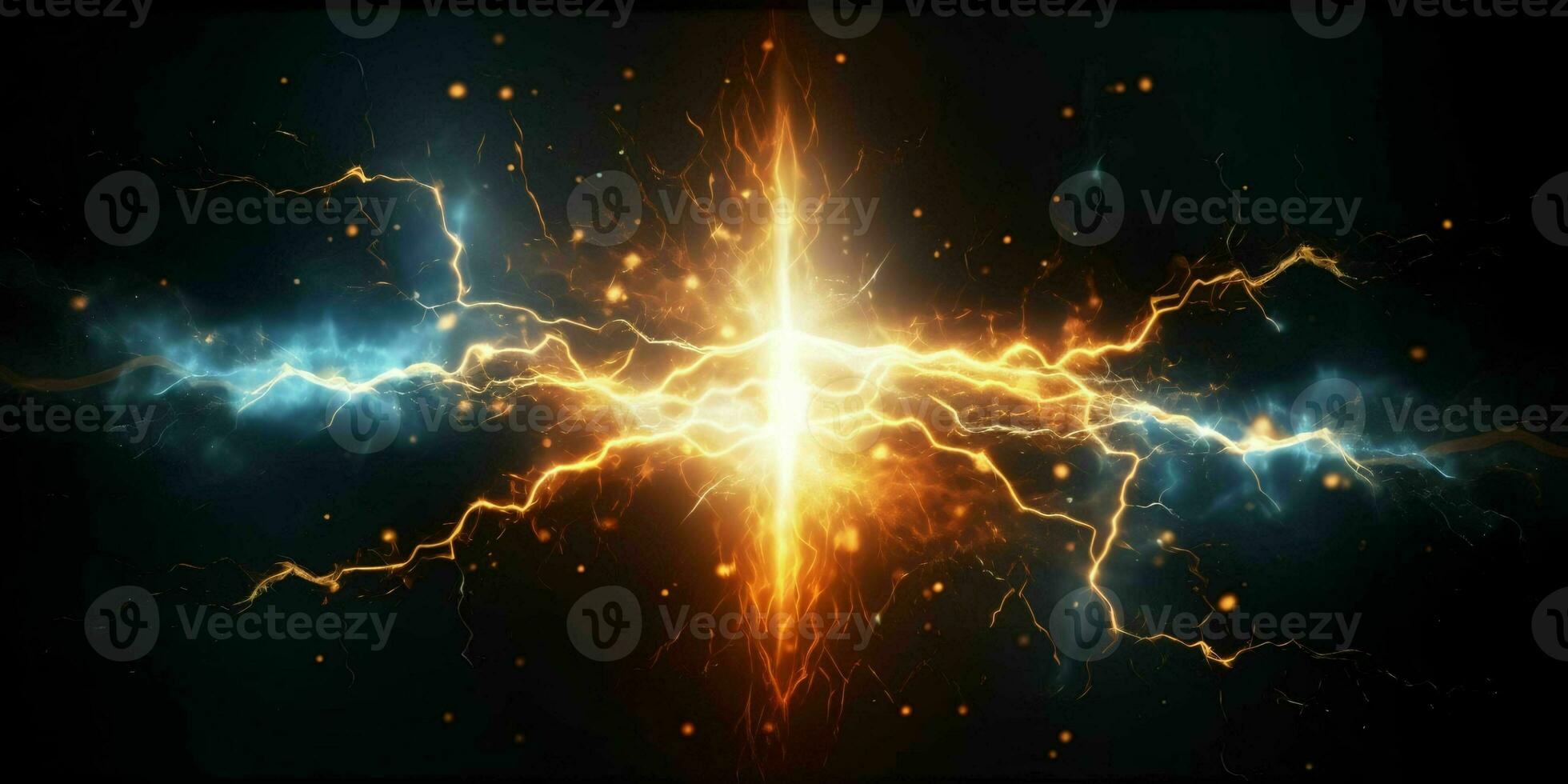 AI generated Energy Lightning. Thunderbolt Background. Generative AI photo