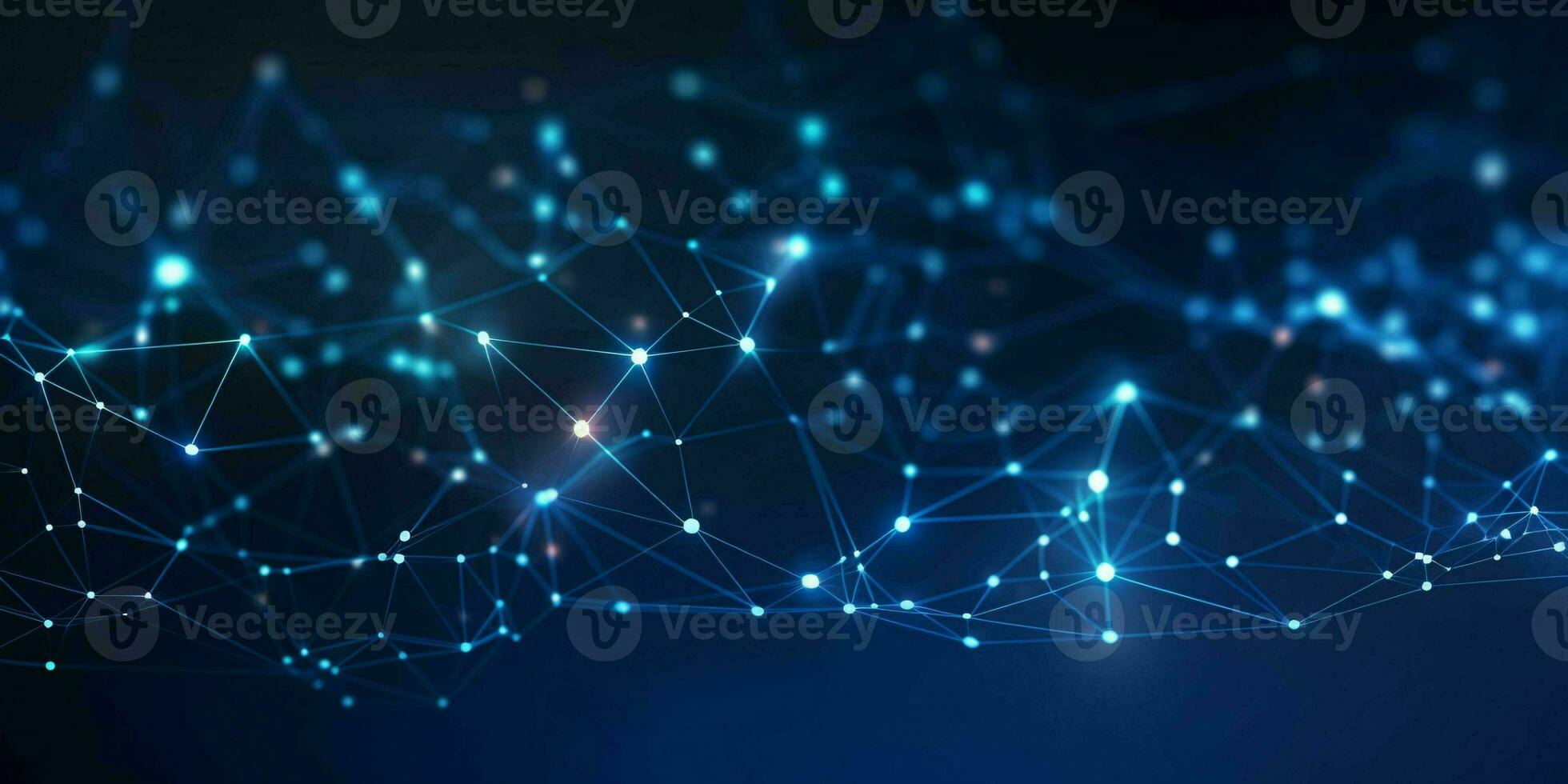 AI generated Technology Network Connection Background. Big Data Banner. Generative AI photo