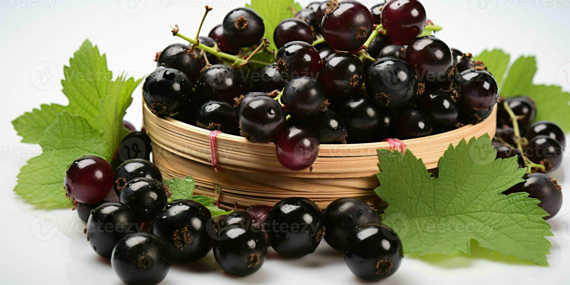 AI generated Fresh Black Currant Fruit. Generative AI photo