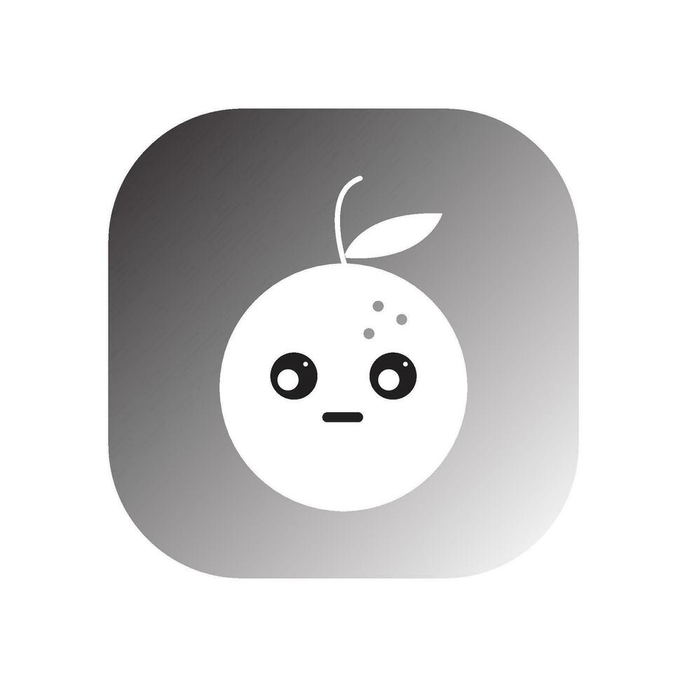 cute face fruit icon vector
