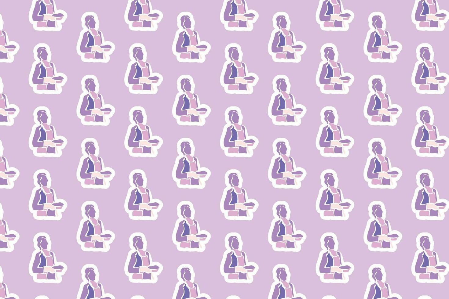Vector Womens day element Seamless Pattern Background