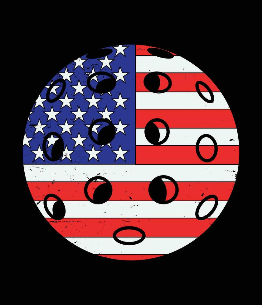 A American flag with pikleball vector