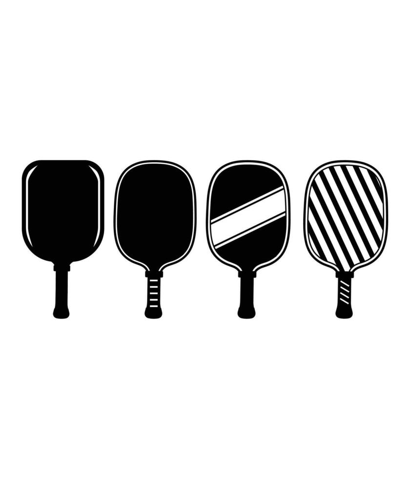 four paddles with different shapes and sizes vector