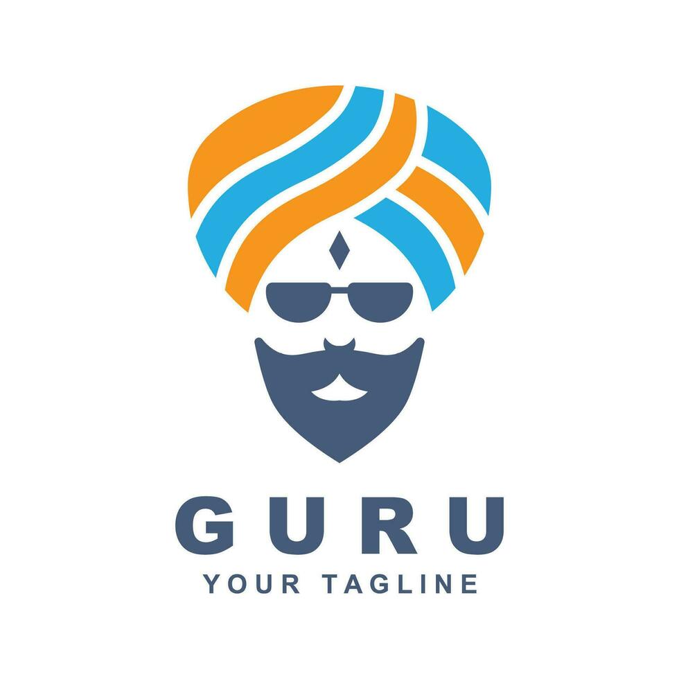 guru logo icon design vector illustration. logo suitable for man related product, yoga, knowledge and traveling agency