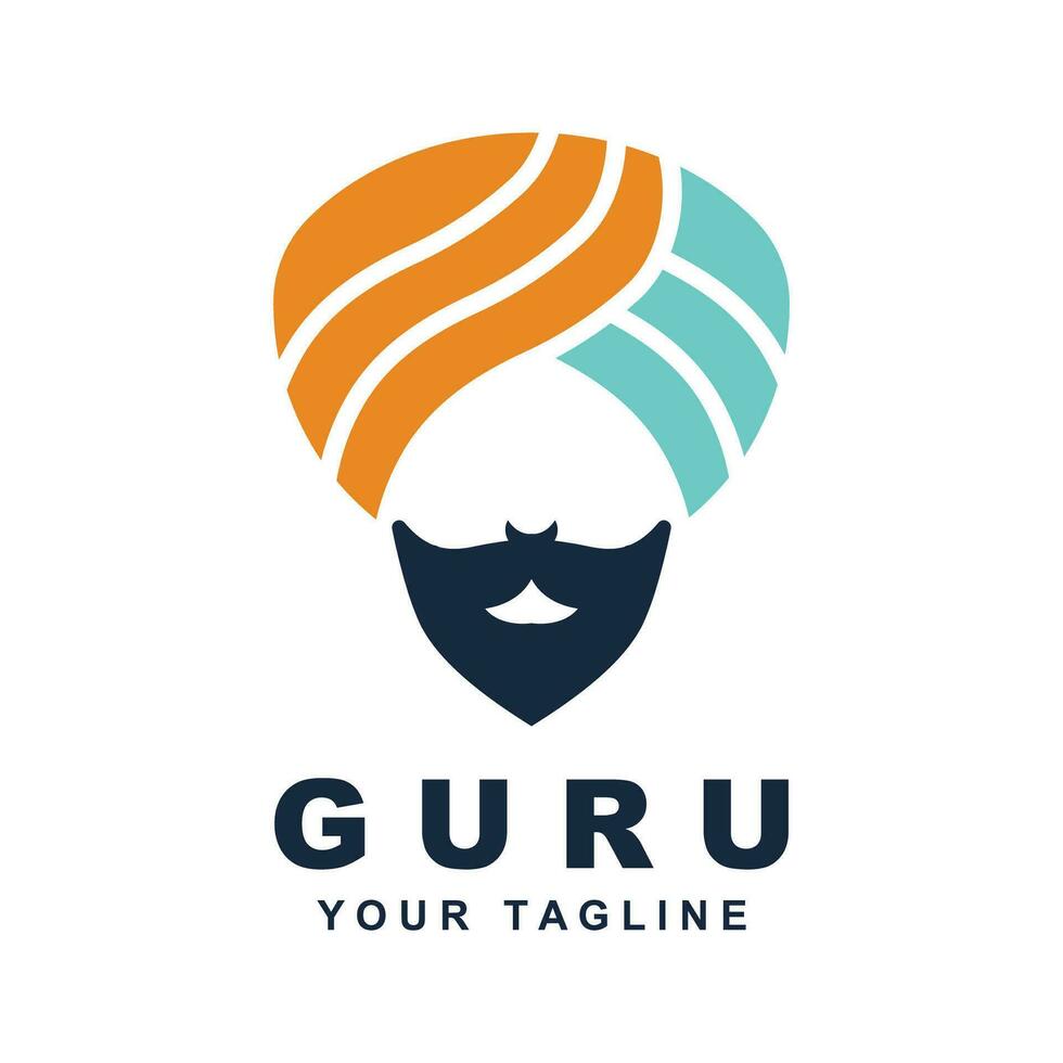 guru logo icon design vector illustration. logo suitable for man related product, yoga, knowledge and traveling agency