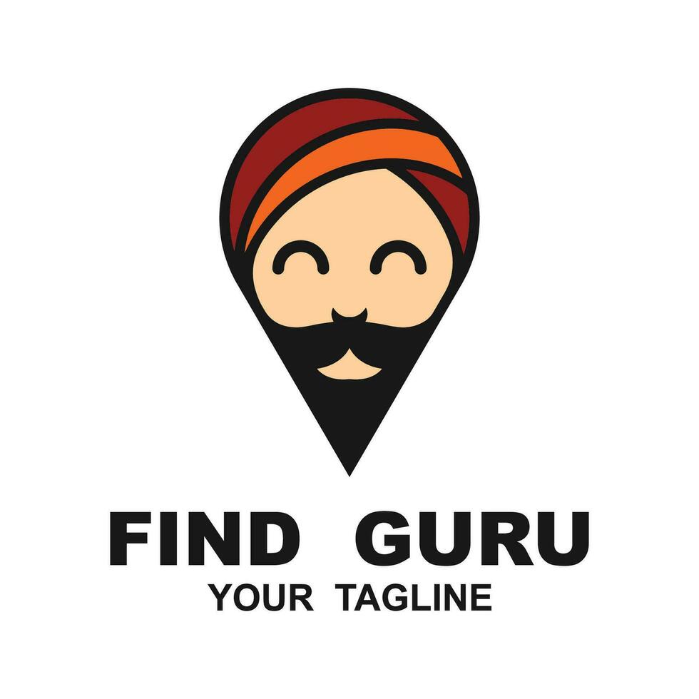 guru logo icon design vector illustration. logo suitable for man related product, yoga, knowledge and traveling agency