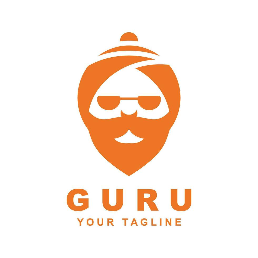 guru logo icon design vector illustration. logo suitable for man related product, yoga, knowledge and traveling agency