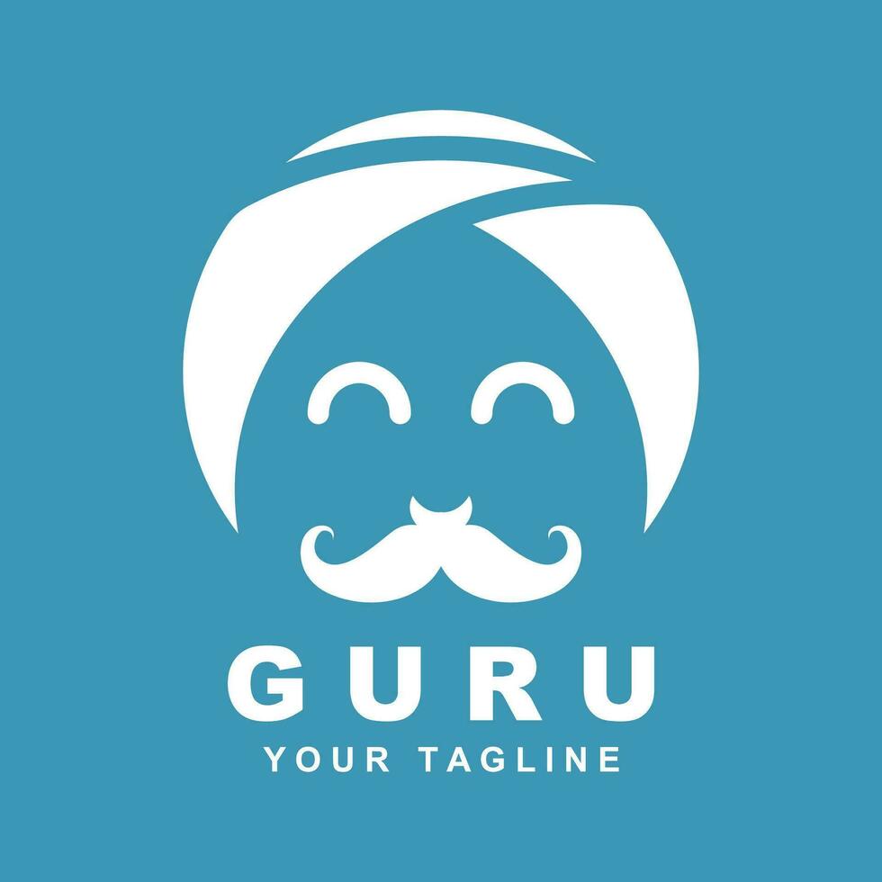 guru logo icon design vector illustration. logo suitable for man related product, yoga, knowledge and traveling agency