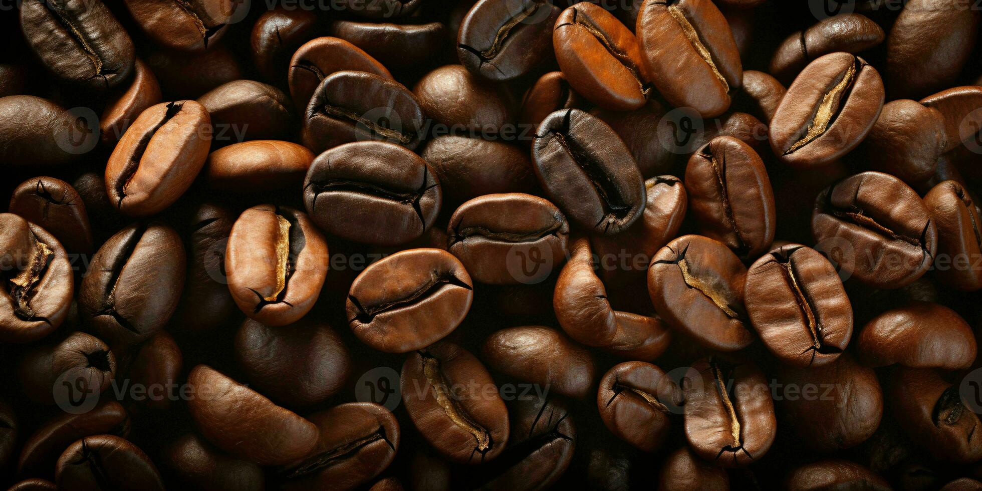 AI generated Coffee Beans Background. Roasted Coffee Texture Background. Generative AI photo