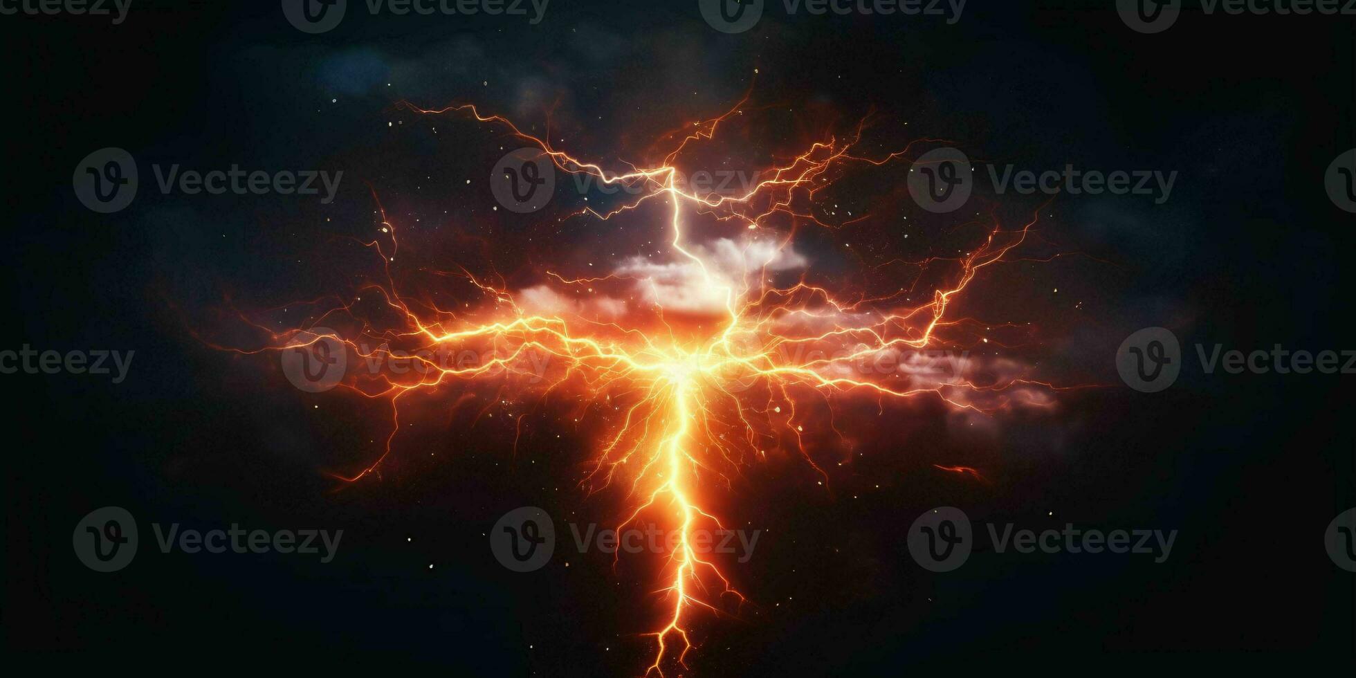 AI generated Energy Lightning. Thunderbolt Background. Generative AI photo