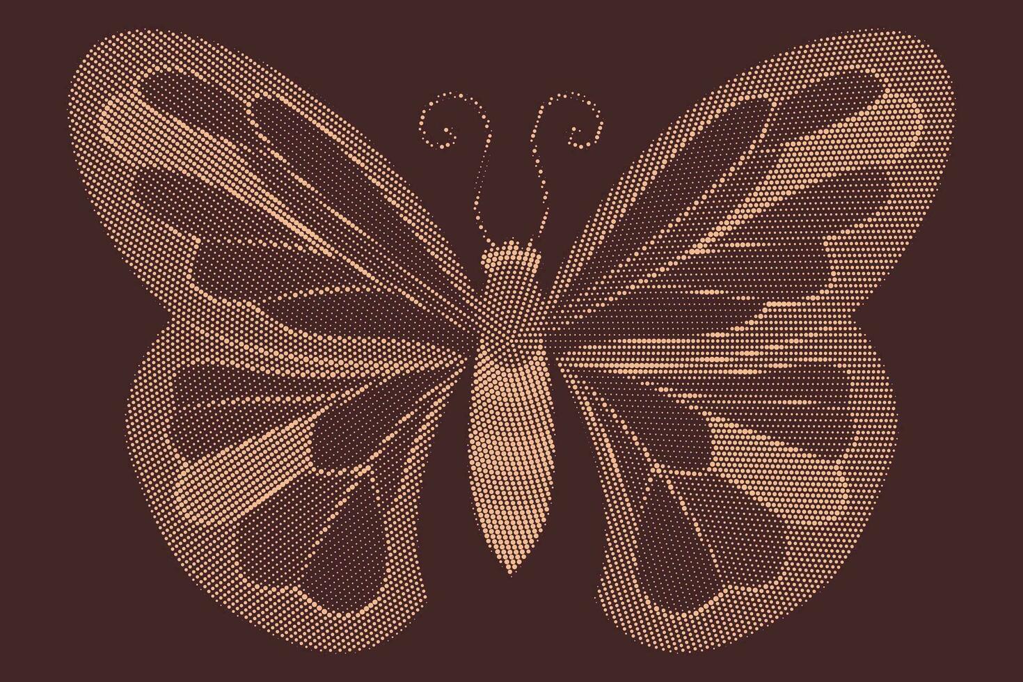 retro trama de semitonos mariposa antecedentes. mariposa de trama de semitonos puntos vector