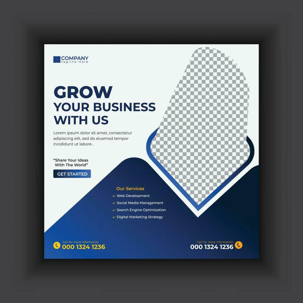 Digital Marketing Social Media Post Banner Design or Corporate, Business ad webinar flyer Template vector