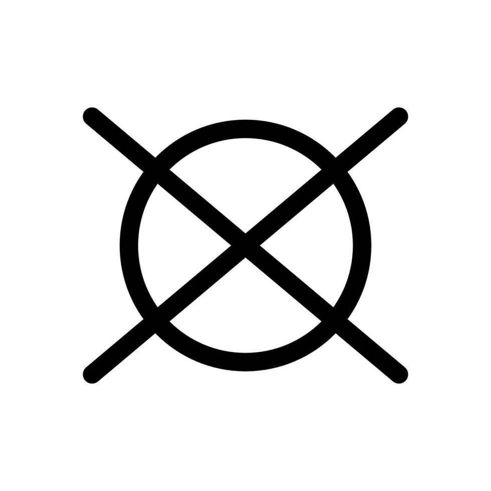 Do not dry clean, no dry cleaning laundry symbol icon in line style design isolated on white background. Editable stroke. vector