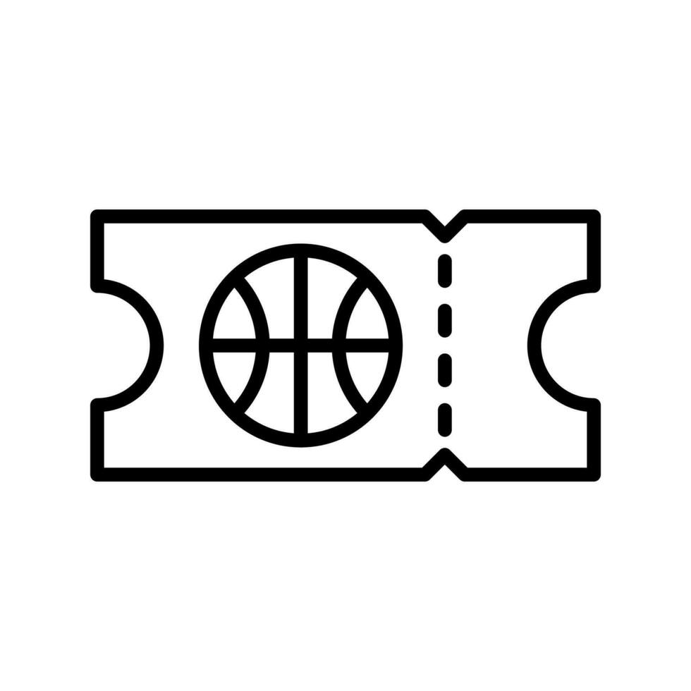 baloncesto boleto, partido pasar icono en línea estilo diseño aislado en blanco antecedentes. editable ataque. vector