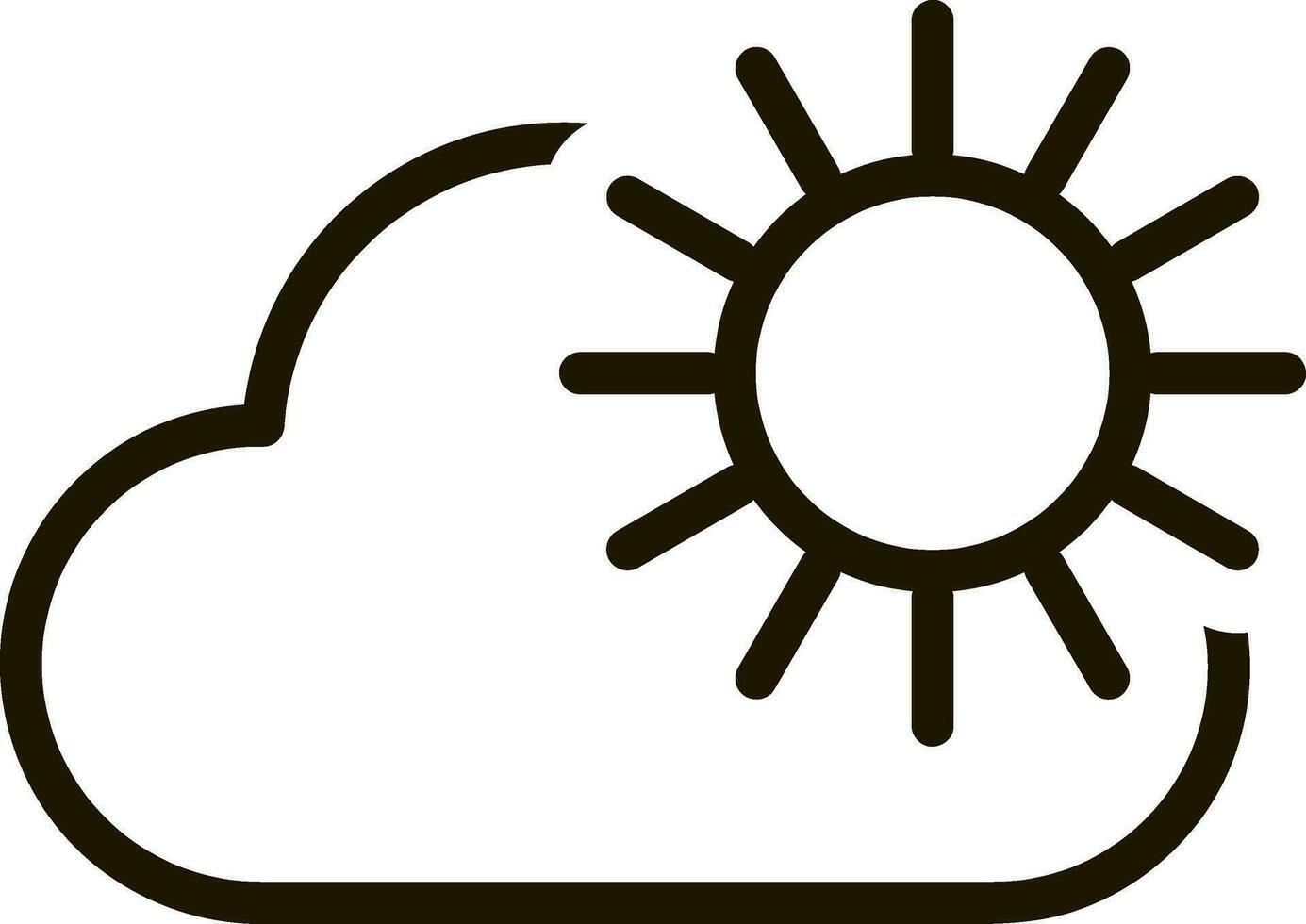 Doodle sun cloud clipart Hand drawn Sketch vector illustration