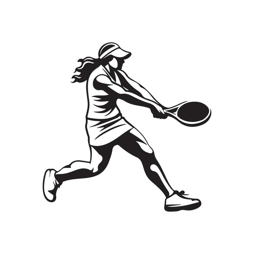 tenis jugador silueta vector