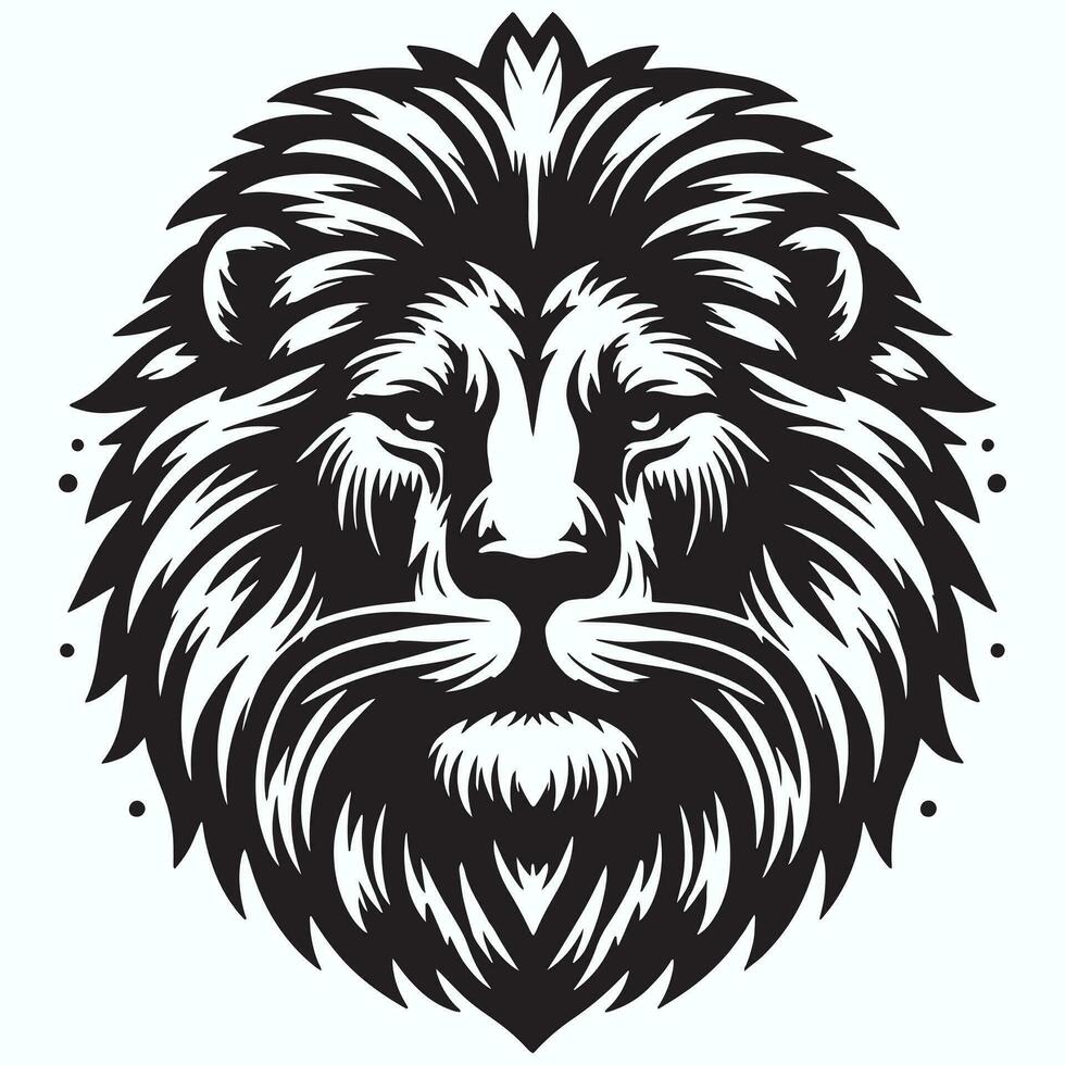 Lion head vector silhouette illustration