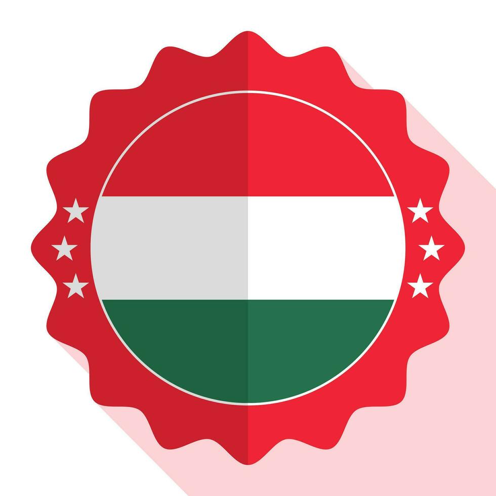Hungary quality emblem, label, sign, button. Vector illustration.