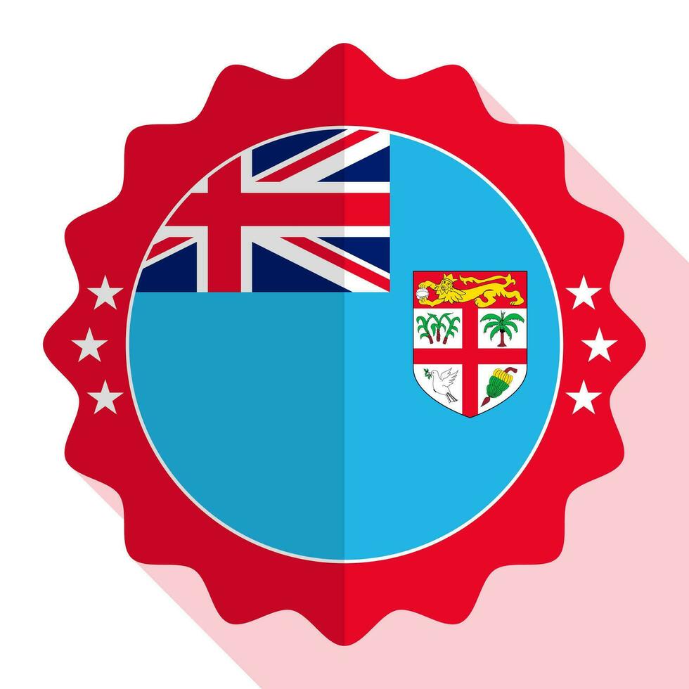 Fiji quality emblem, label, sign, button. Vector illustration.