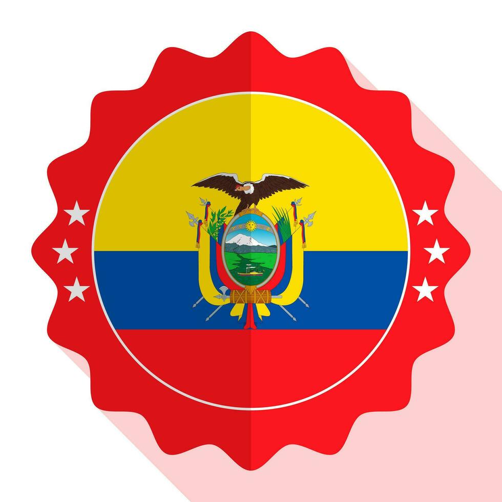 Ecuador quality emblem, label, sign, button. Vector illustration.