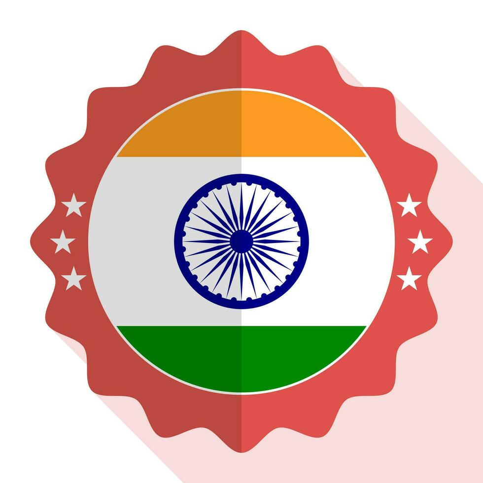 India quality emblem, label, sign, button. Vector illustration.