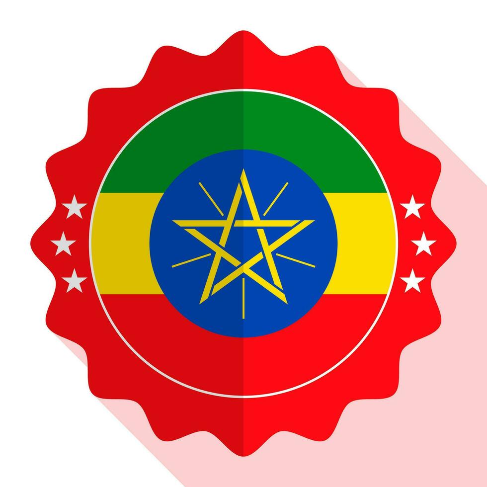 Ethiopia quality emblem, label, sign, button. Vector illustration.