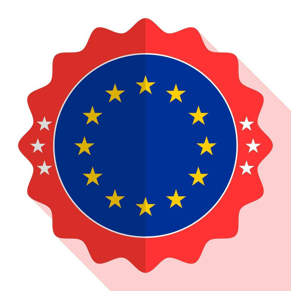 European Union quality emblem, label, sign, button. Vector illustration.