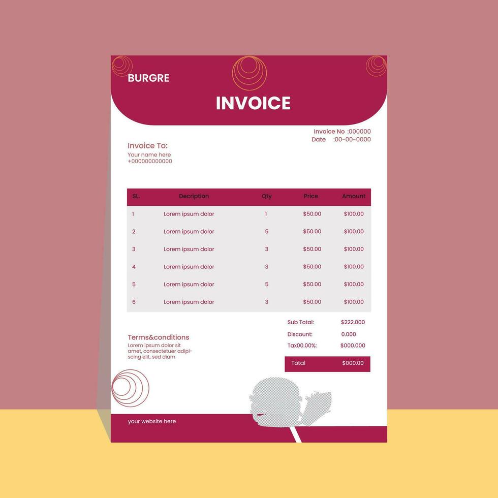 invoice template design vector