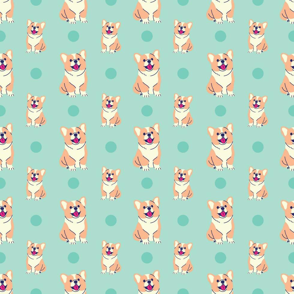 linda sentado corgi perrito modelo diseño vector