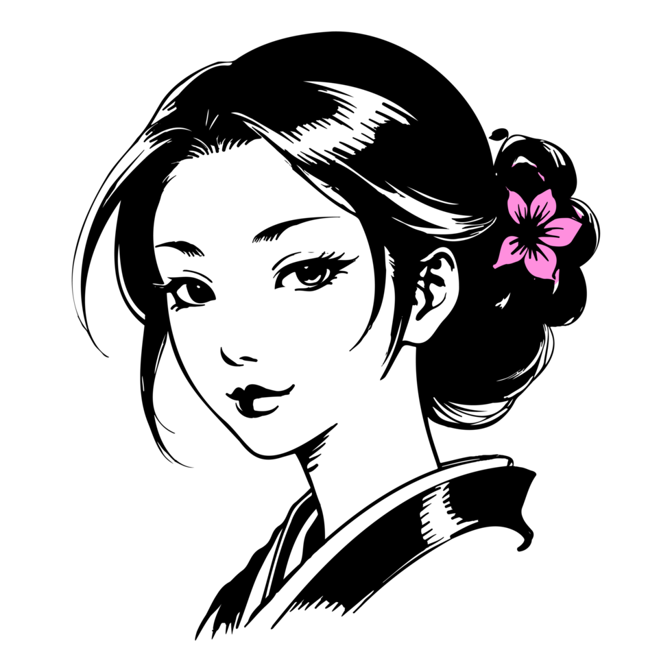 ai genererad hög kvalitet logotyp stil silhuett av en körsbär blomma kvistar png