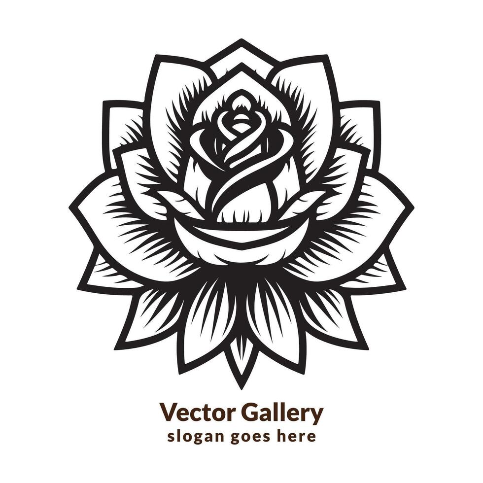 tatuaje de flor de rosa vector