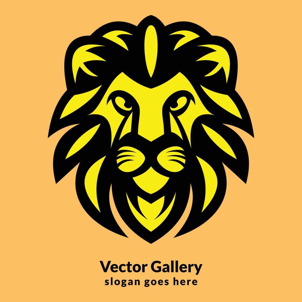 vector león sencillo mascota logo diseño