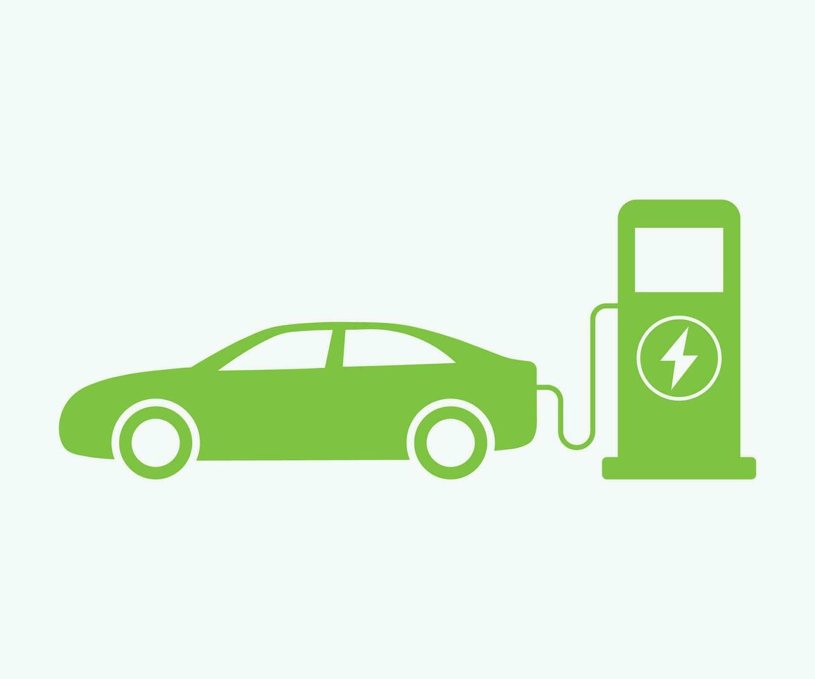 Electric car charging station icon. Electric vehicle recharging point. EV charging station vector icon