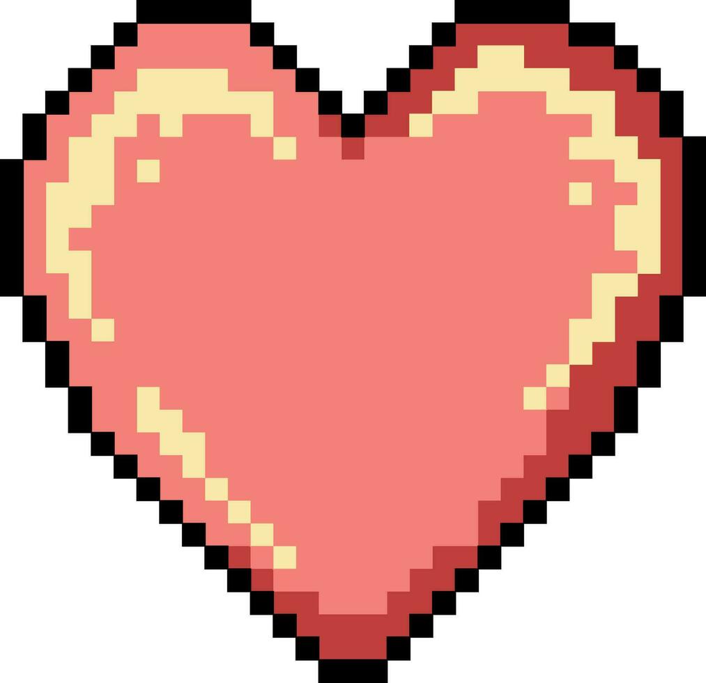 Pixelated Y2K heart. Pixel art 1990s 2000s. Vector. vector