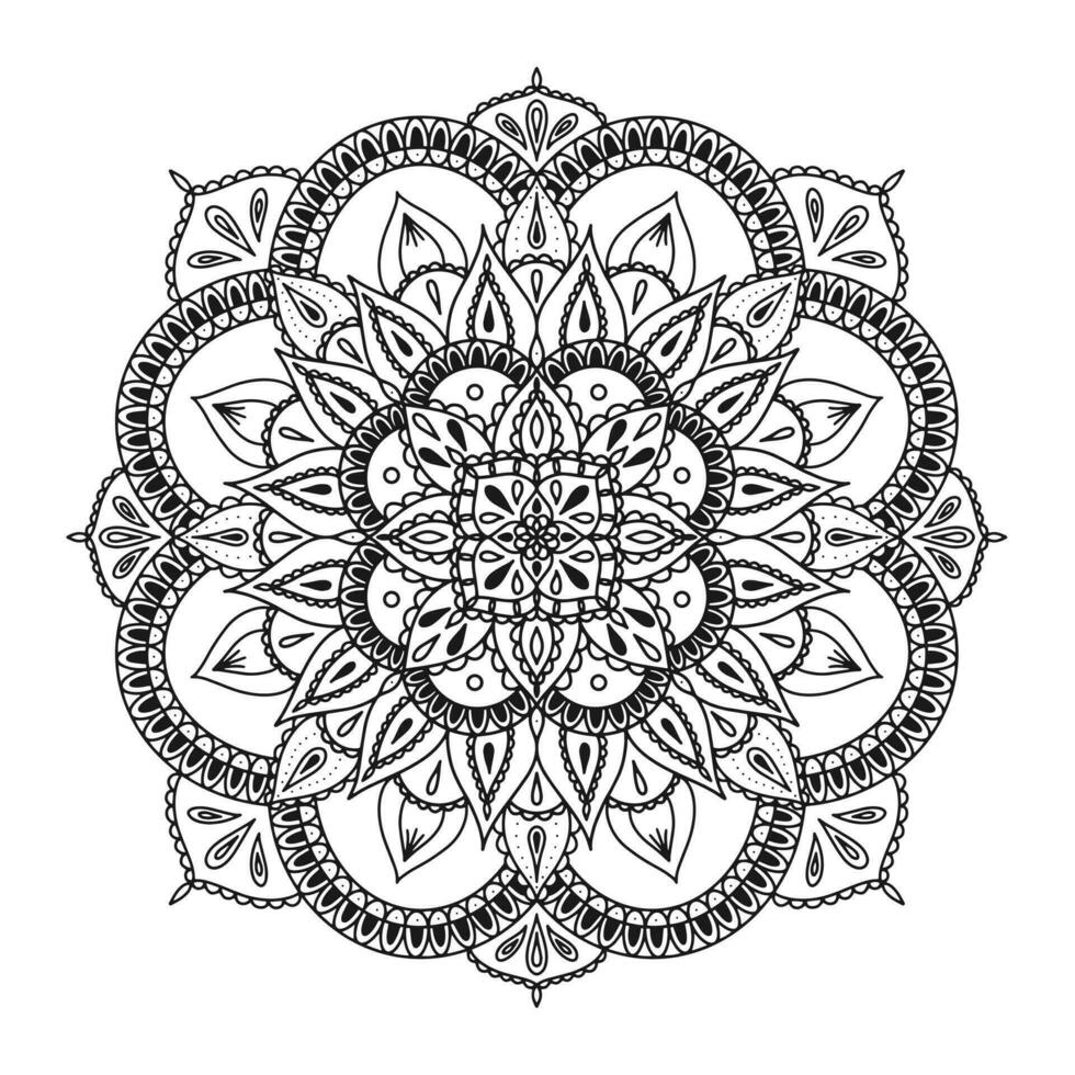 mandala para alheña, mehndi, tatuaje, decoración, colorante libro. decorativo redondo adornos étnico oriental circular ornamento vector. anti estrés terapia dibujo vector