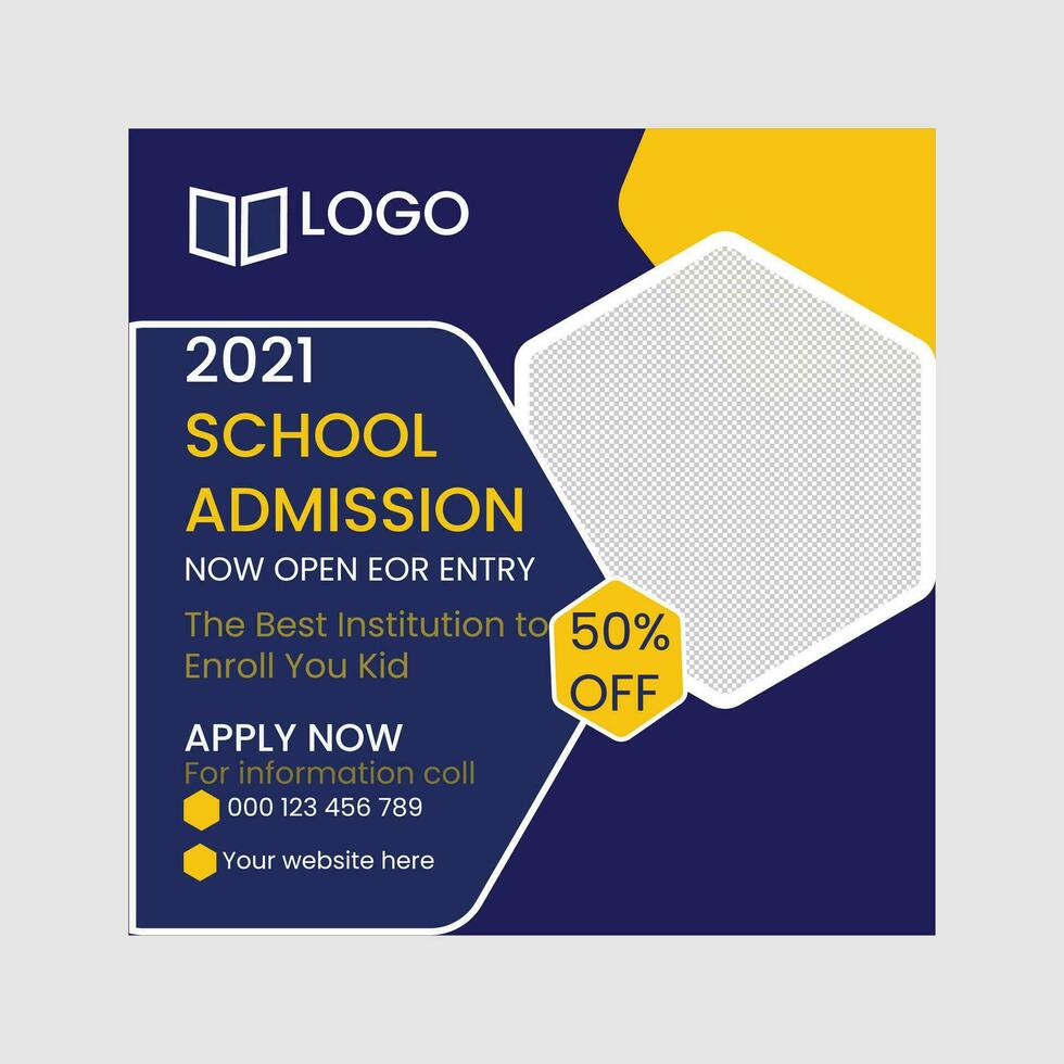 SCHOOL ADMISSION MEDIA POST vector