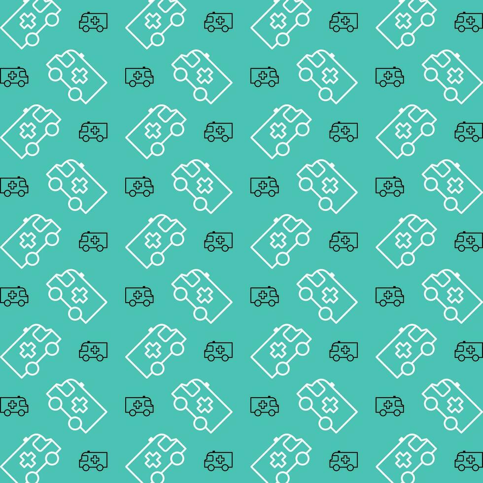 Ambulance repeating vector pattern abstract colorful vector illustration background