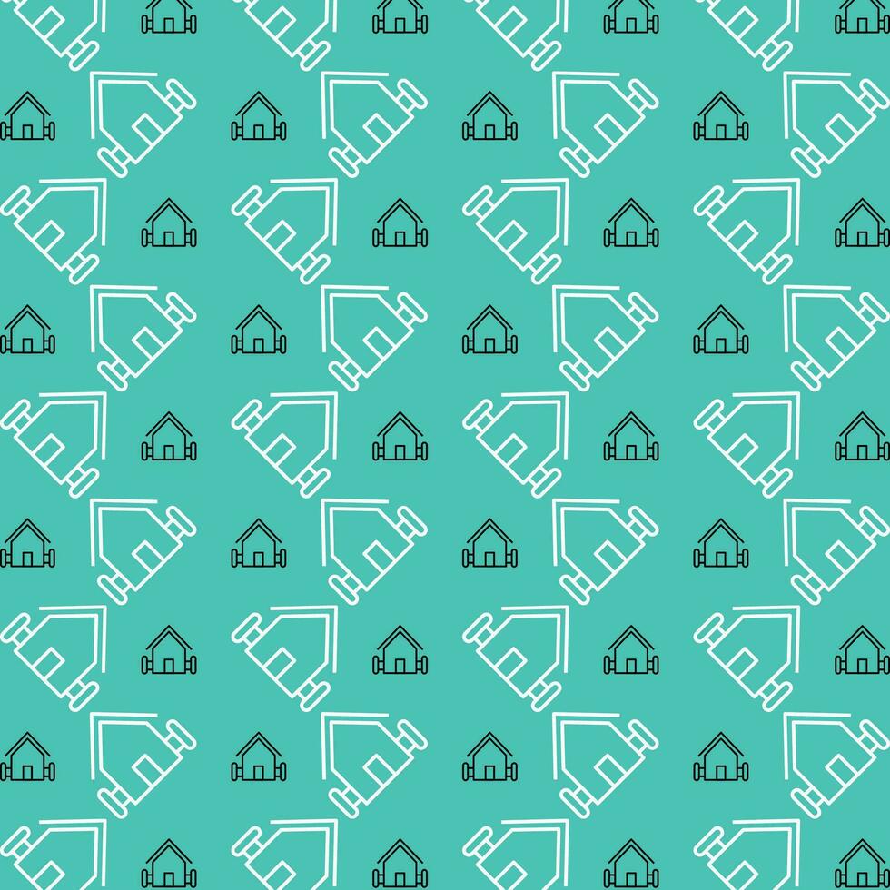Farm House repeating vector pattern abstract colorful vector illustration background