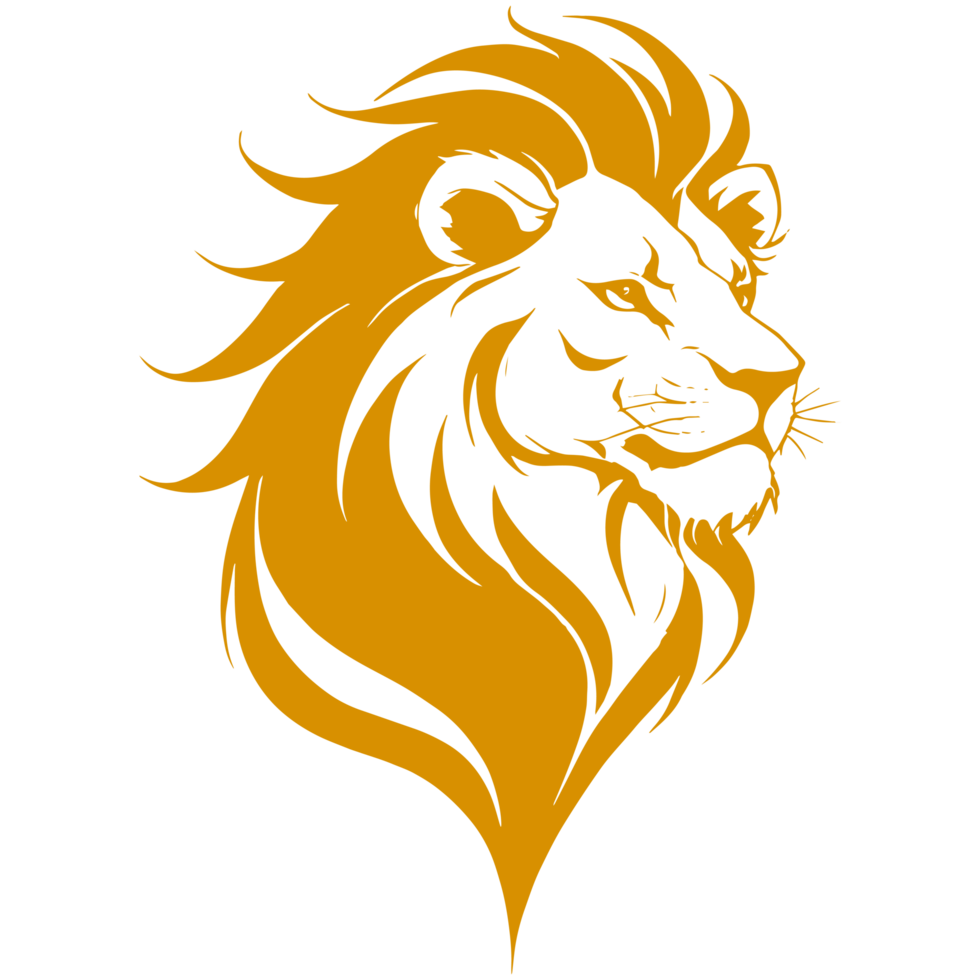 ai généré or Lion silhouette illustration png