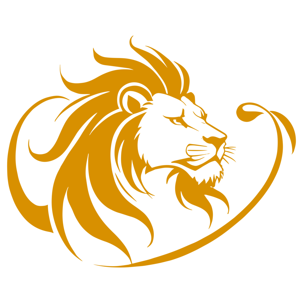 ai généré or Lion silhouette illustration png