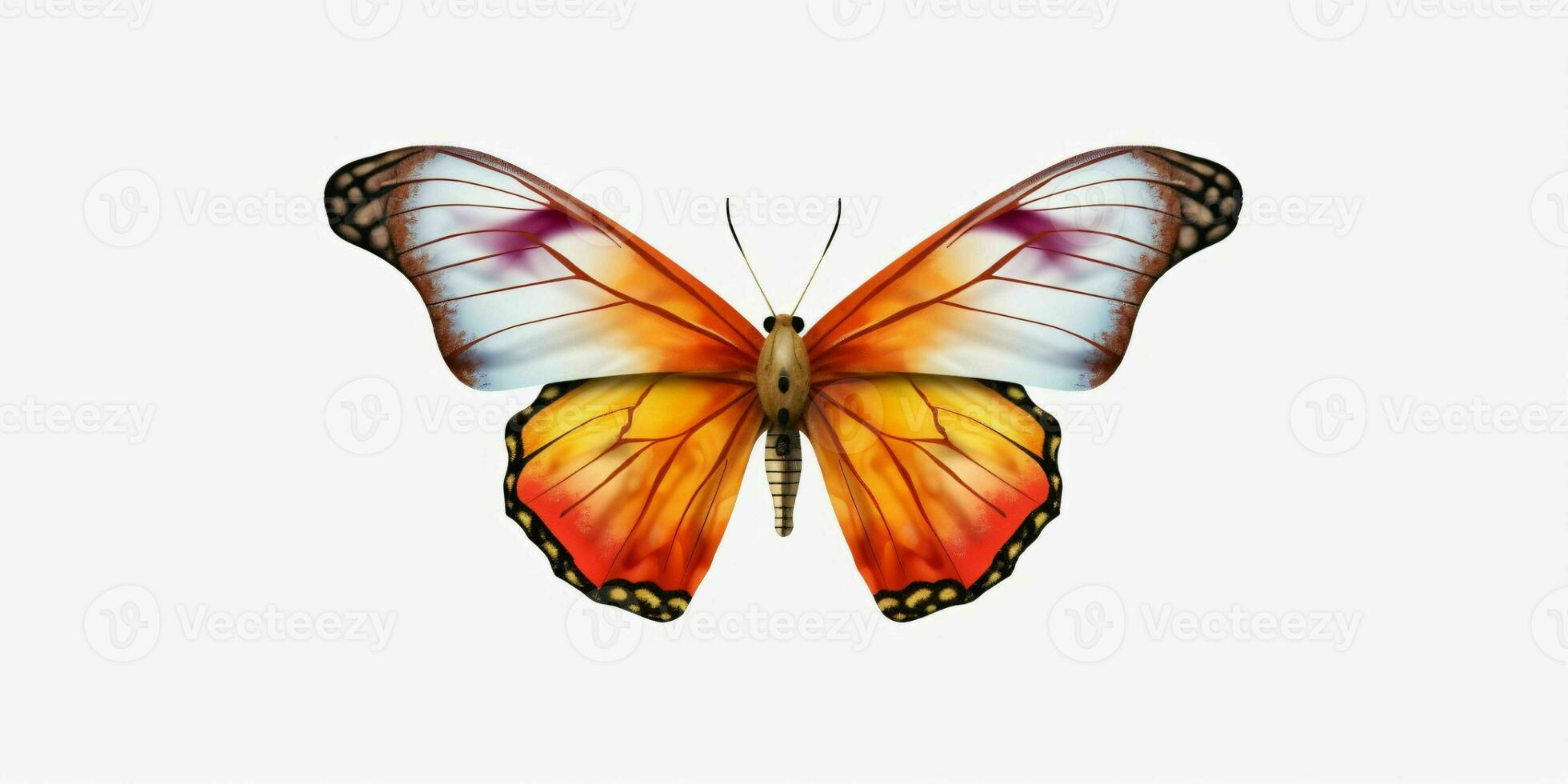 AI generated Beautiful and Colorful Butterfly Isolated on White Background. Generative AI photo