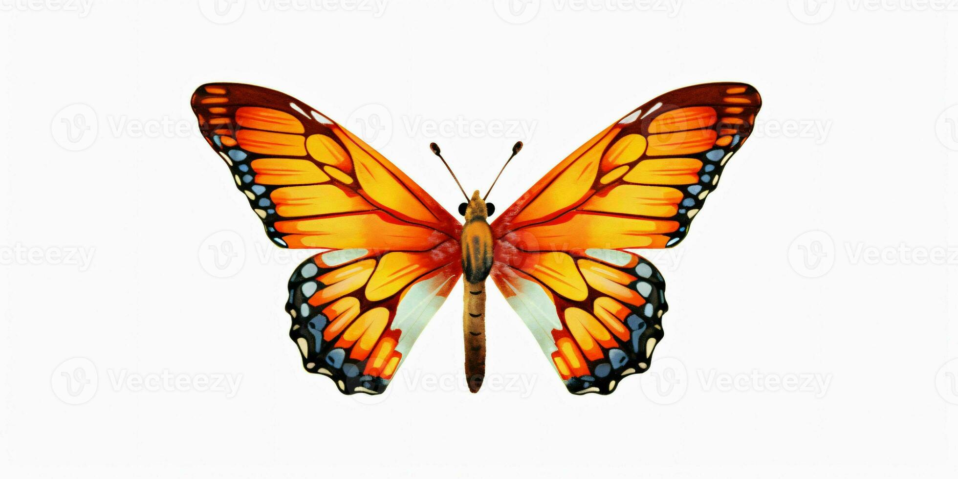 AI generated Beautiful and Colorful Butterfly Isolated on White Background. Generative AI photo