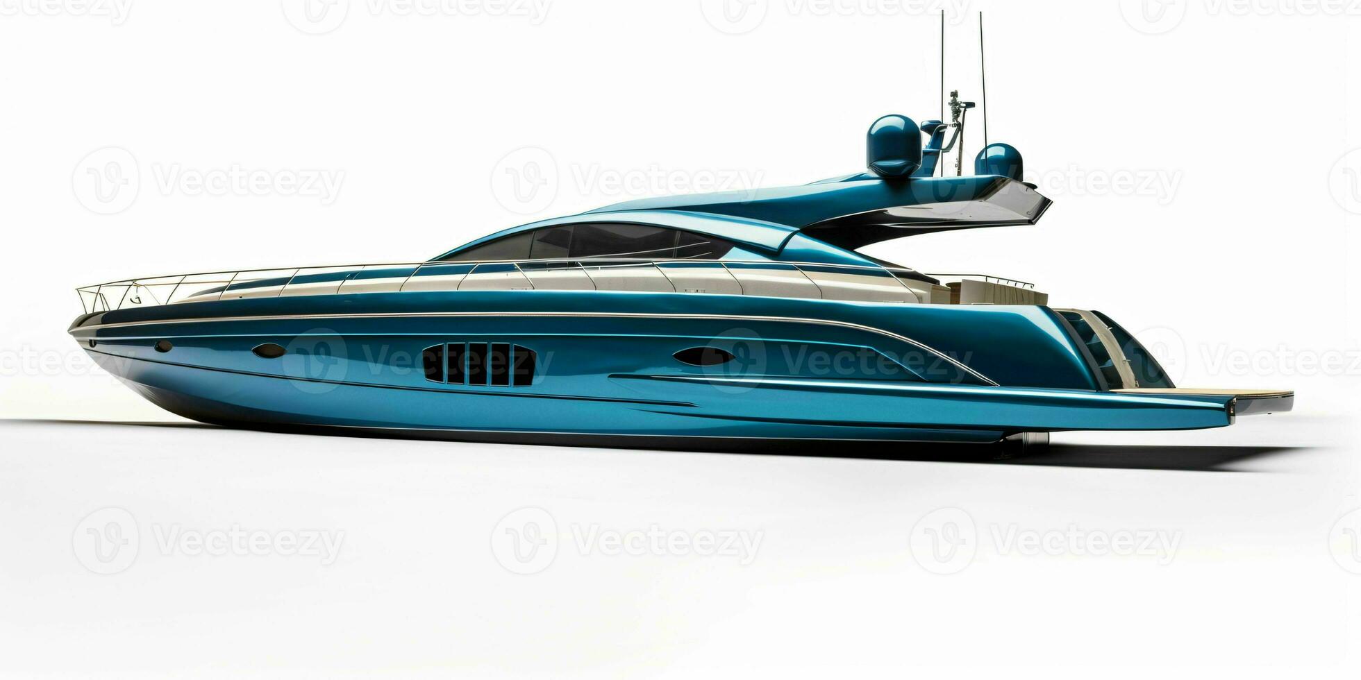 AI generated Luxury Yacht Isolated on White Background. Generative AI photo
