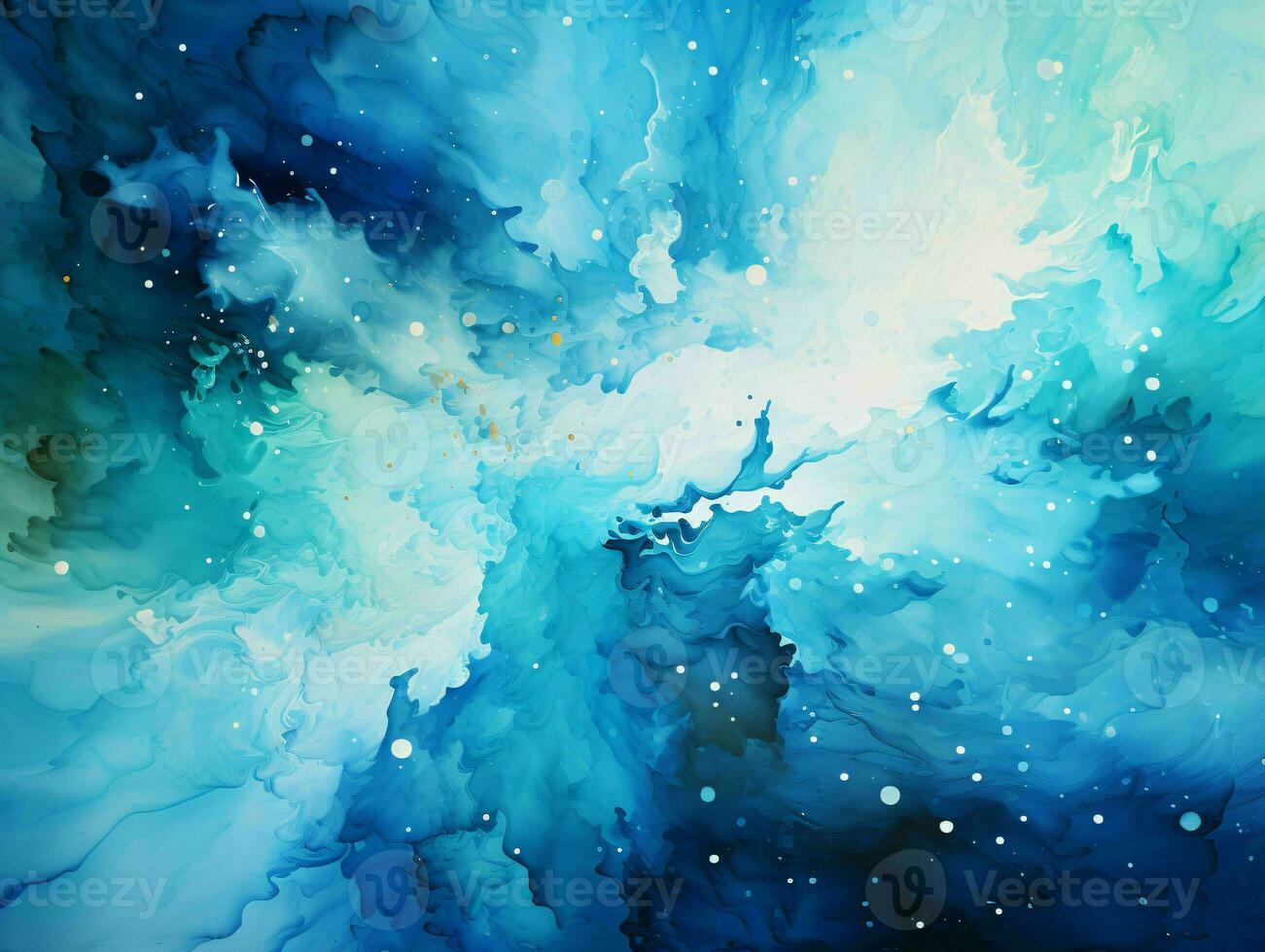 AI generated Blue Paint Splash on White Background. Paint Stain. Generative AI photo