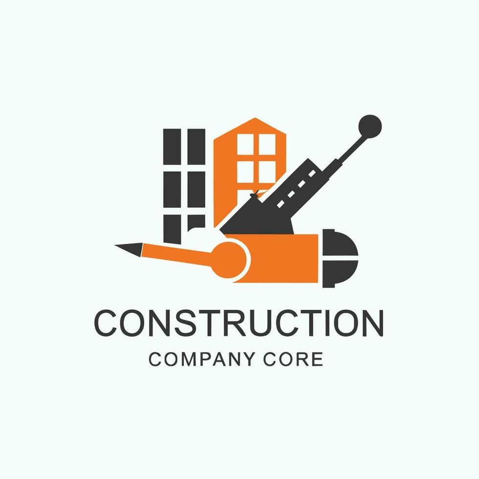 plano diseño construcción empresa logo vector