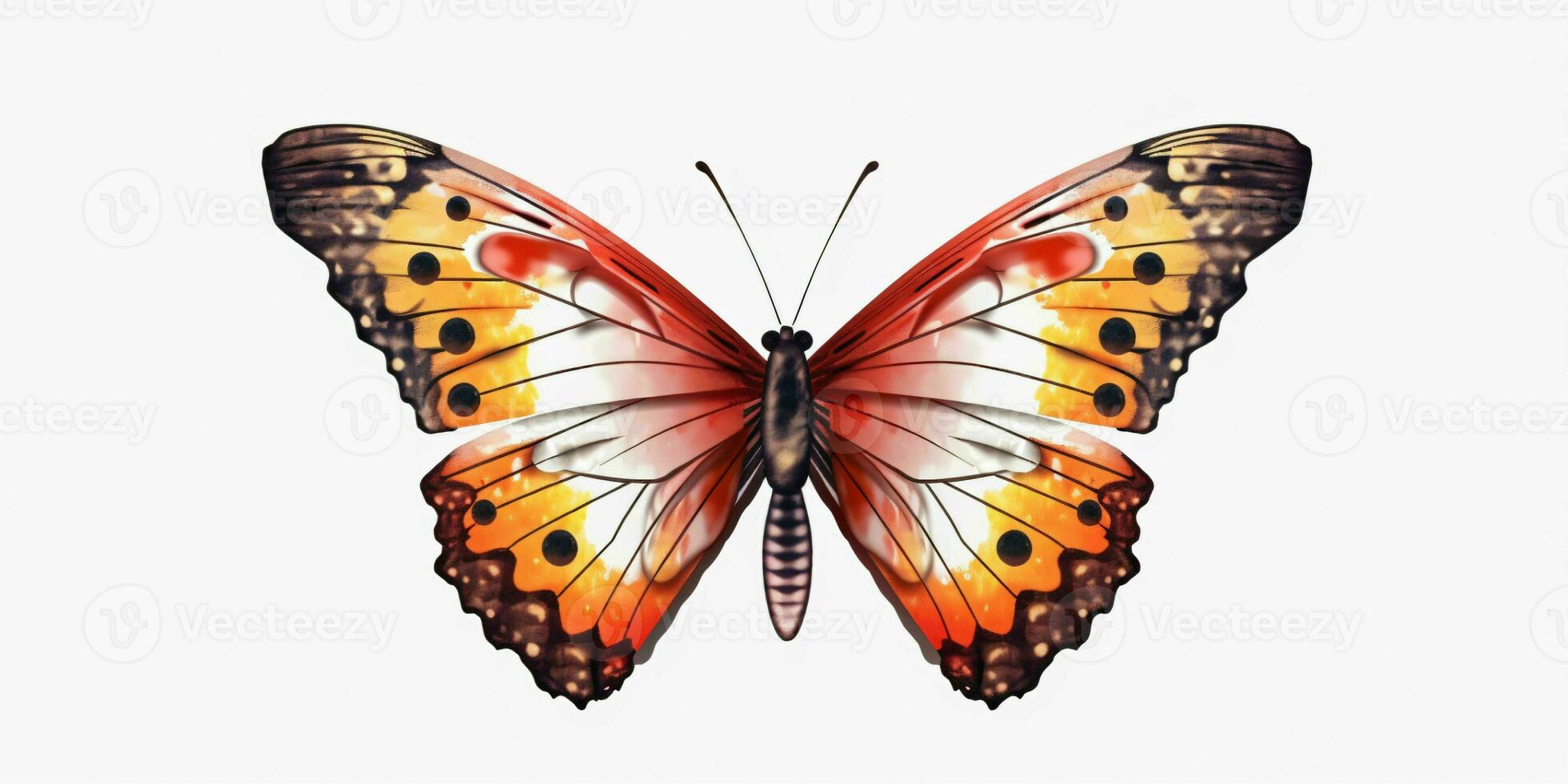 AI generated Beautiful and Colorful Butterfly Isolated on White Background. Generative AI photo