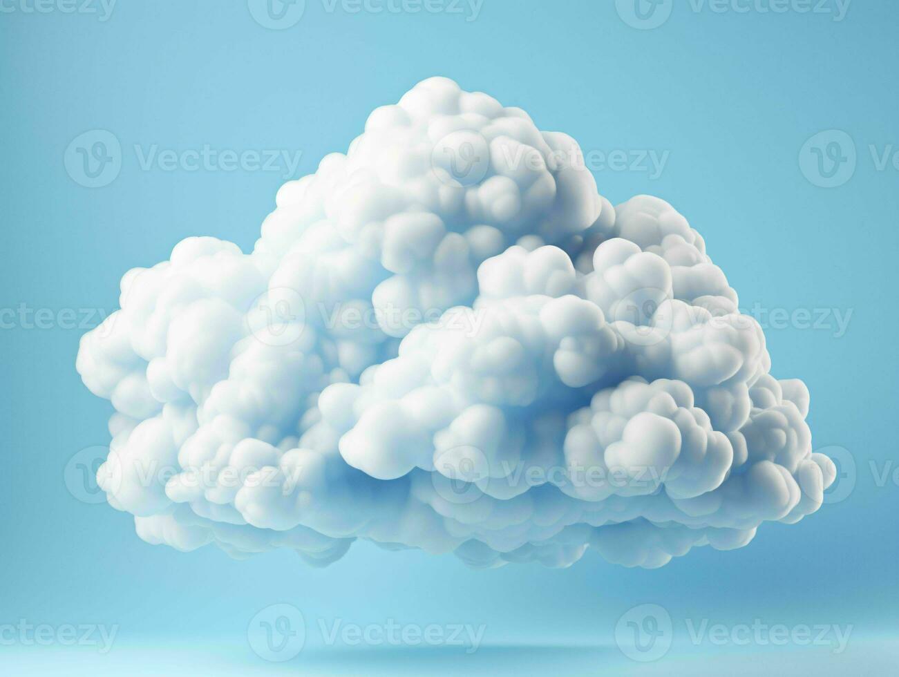 AI generated White Clouds Isolated on Blue Studio Background. Fluffy Cloud. Generative AI photo