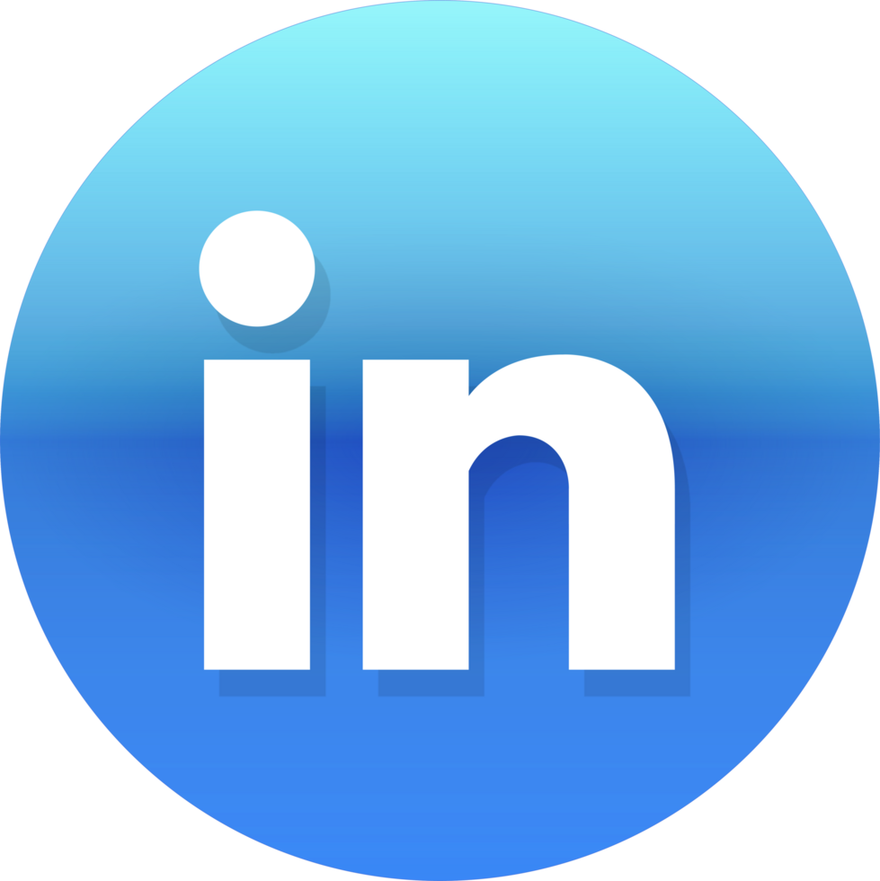 degradado circulo con linkedin logo png